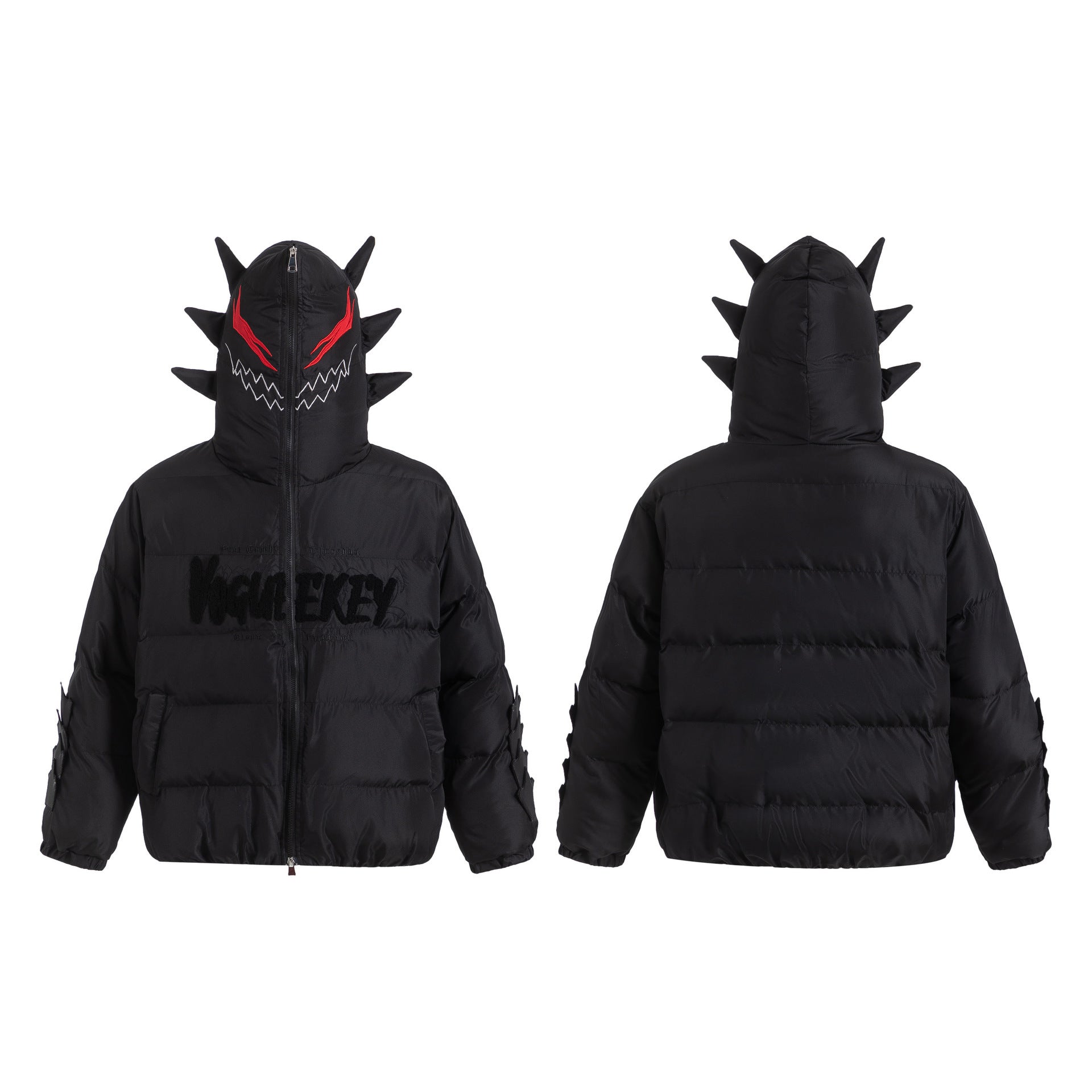 American Retro Black Working Wear Cotton - padded High Street Jacket