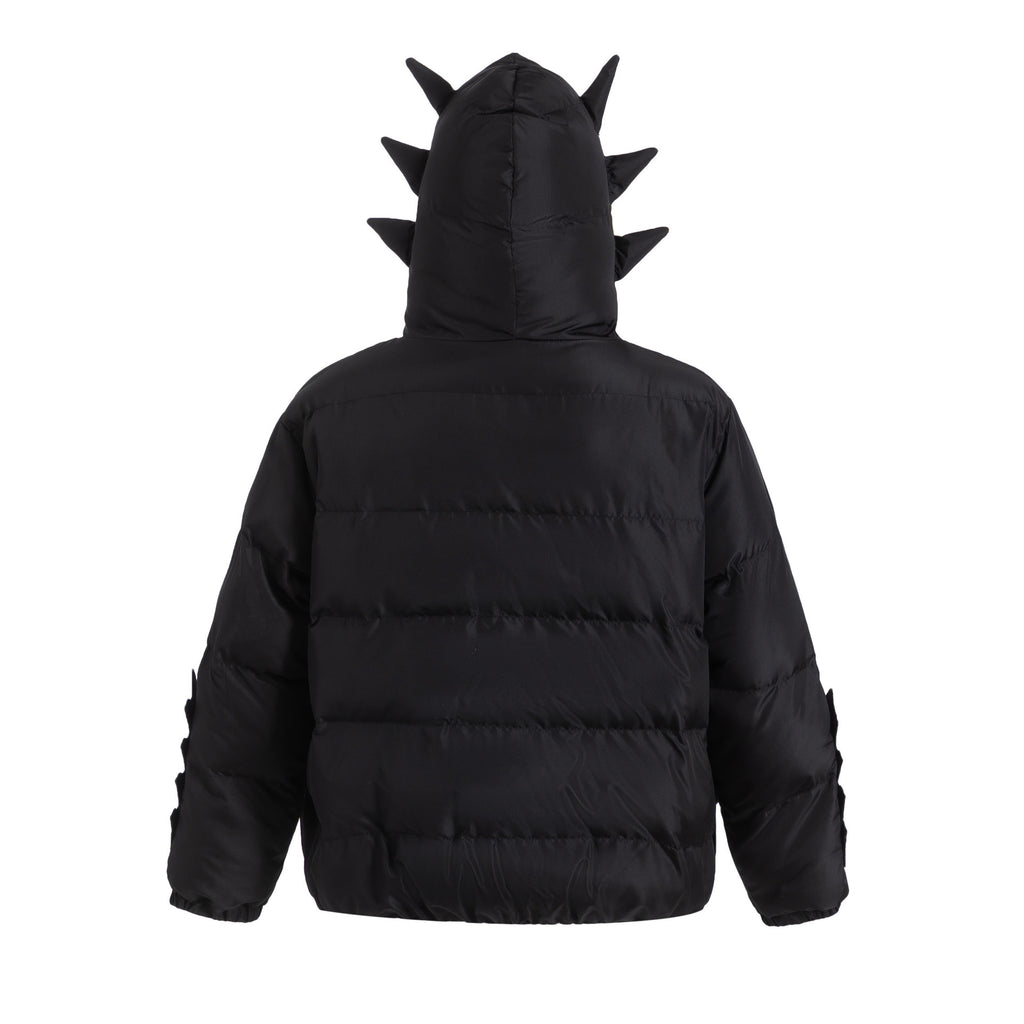 American Retro Black Working Wear Cotton - padded High Street Jacket