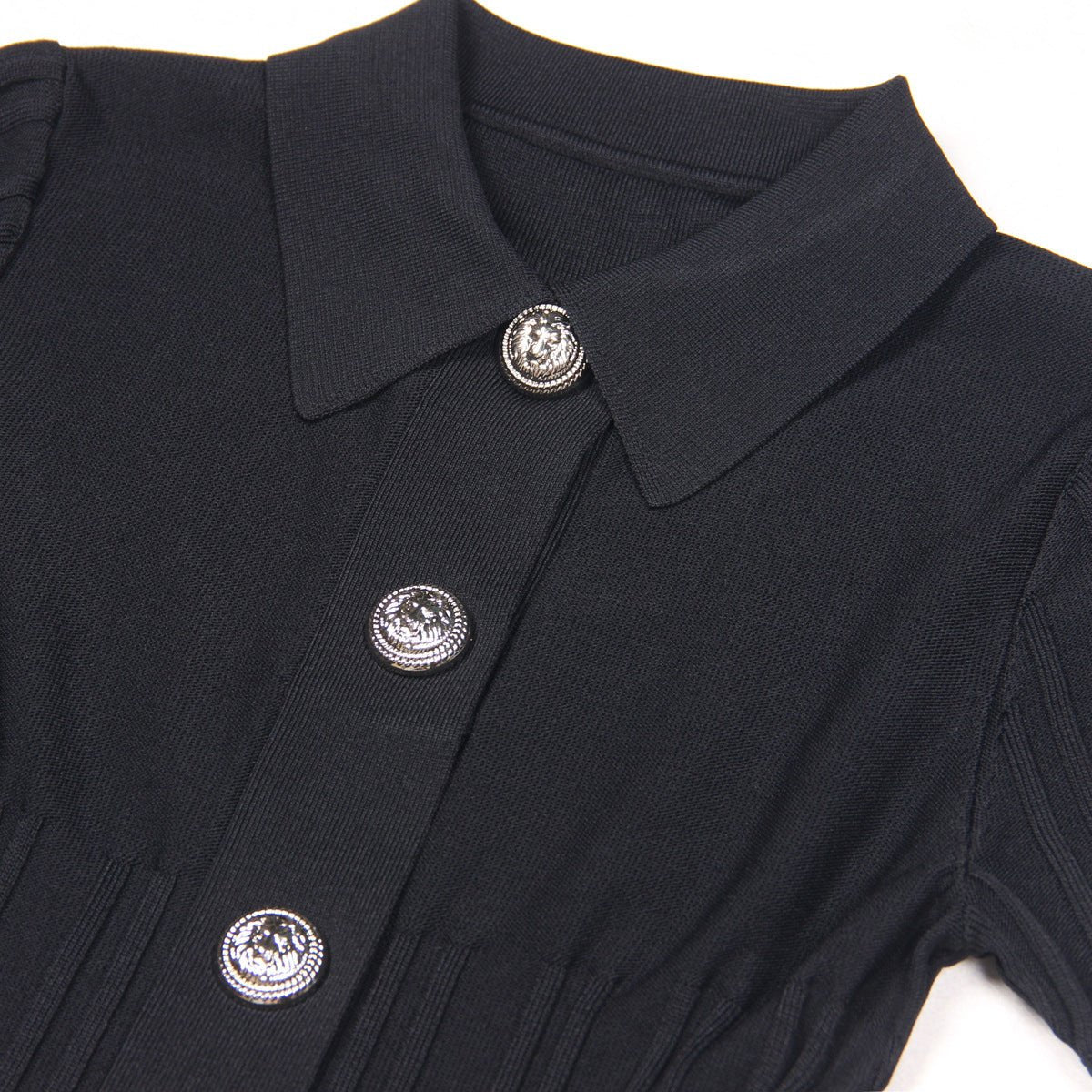 Fashion High Quality Knitted Lapel Slim Fit Slimming A - Line Dress Women