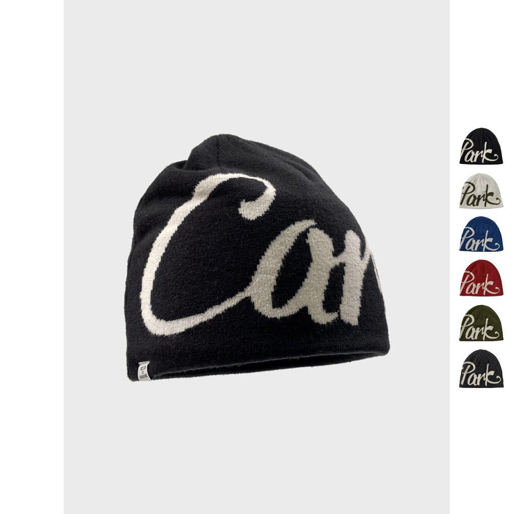American Street Letter Jacquard Double - sided Wear Knitted Hat