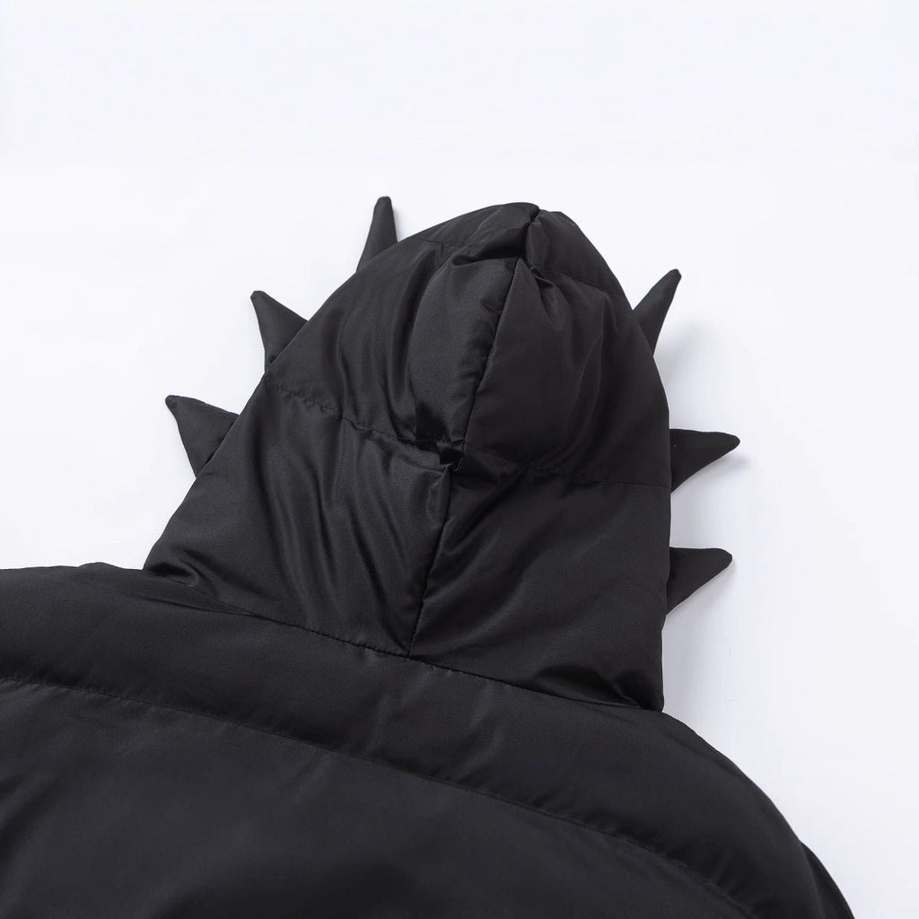 American Retro Black Working Wear Cotton - padded High Street Jacket