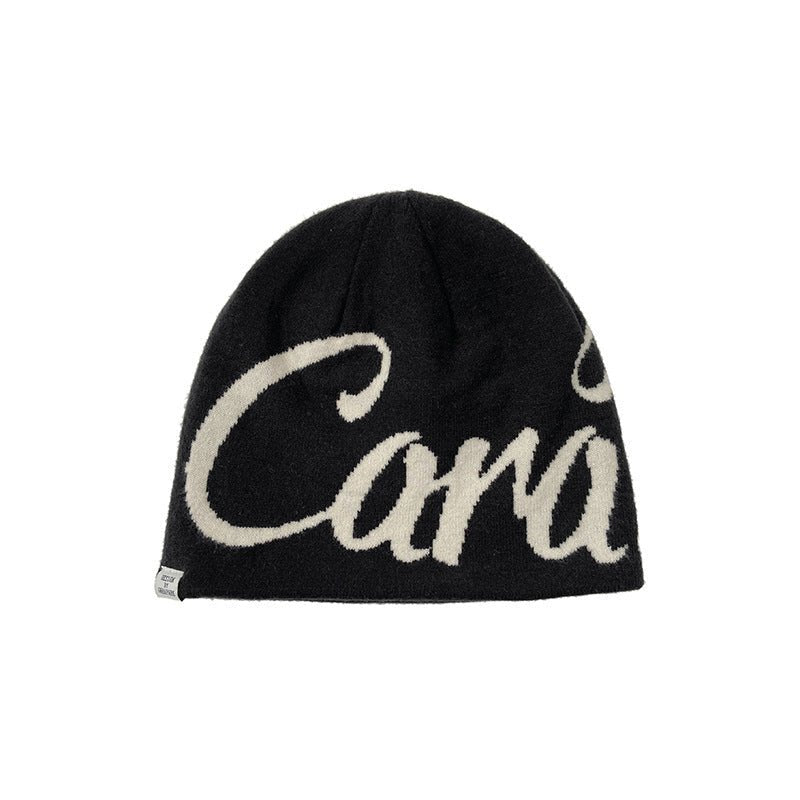 American Street Letter Jacquard Double - sided Wear Knitted Hat